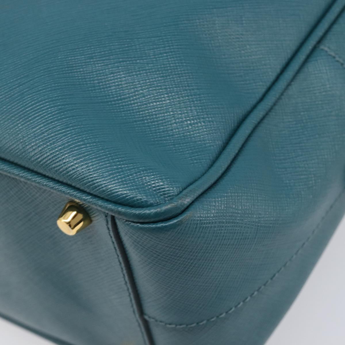 PRADA Galleria Hand Bag Saffiano leather Green Gold Auth BA15894V
