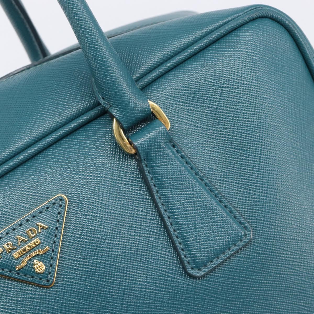 PRADA Galleria Hand Bag Saffiano leather Green Gold Auth BA15894V