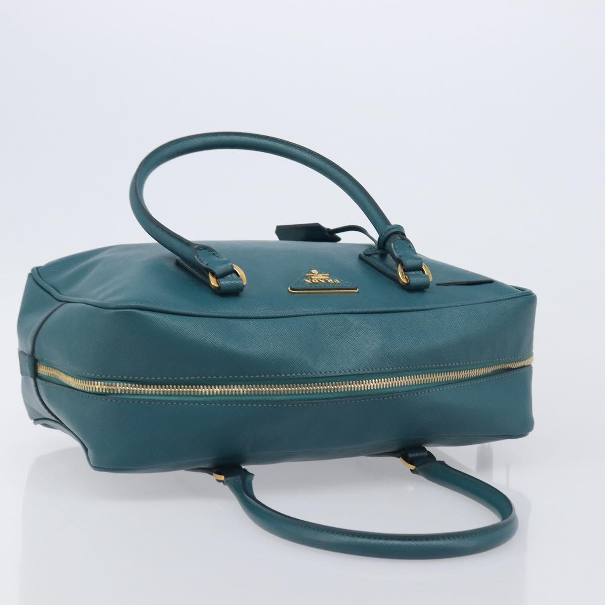 PRADA Galleria Hand Bag Saffiano leather Green Gold Auth BA15894V