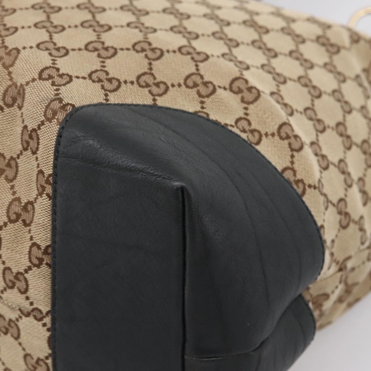 GUCCI GG Canvas Hand Bag 2way Gold Beige 247286 Auth BA15907V