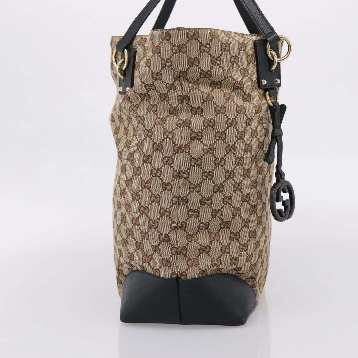 GUCCI GG Canvas Hand Bag 2way Gold Beige 247286 Auth BA15907V