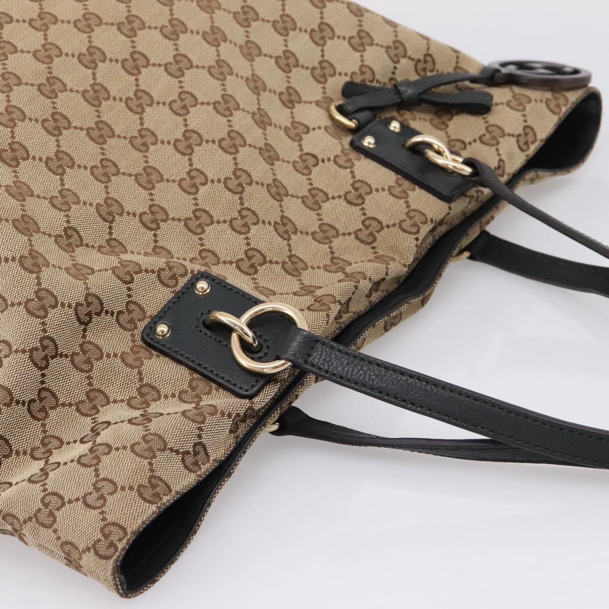 GUCCI GG Canvas Hand Bag 2way Gold Beige 247286 Auth BA15907V