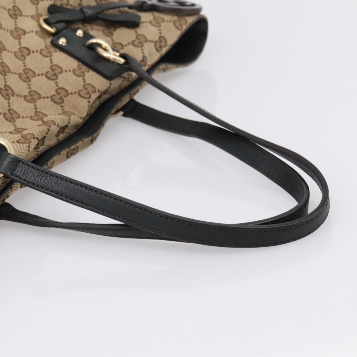 GUCCI GG Canvas Hand Bag 2way Gold Beige 247286 Auth BA15907V