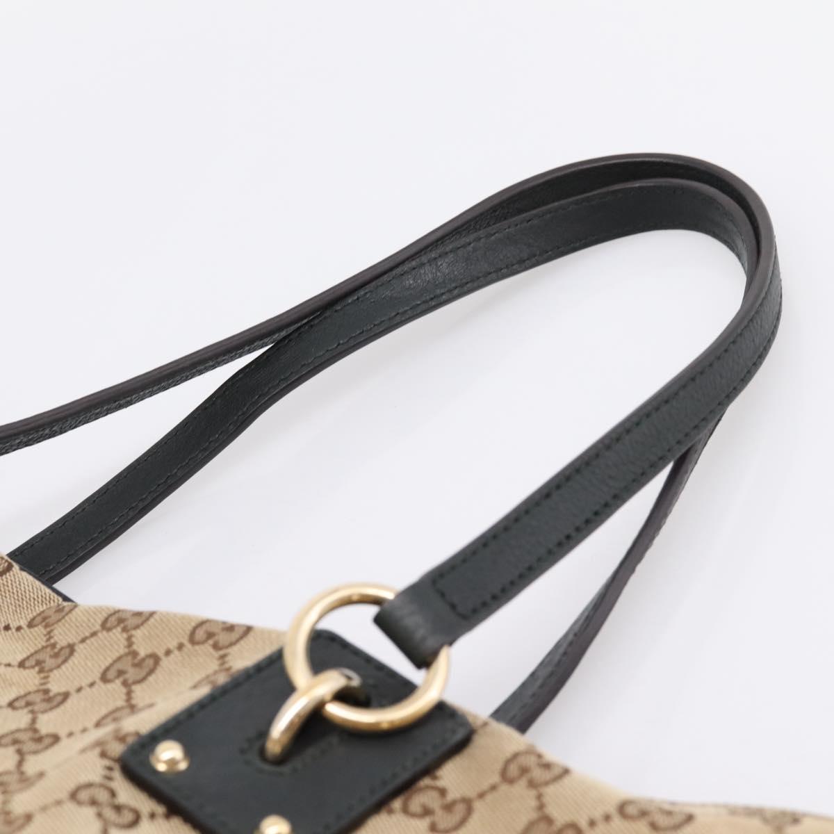 GUCCI GG Canvas Hand Bag 2way Gold Beige 247286 Auth BA15907V