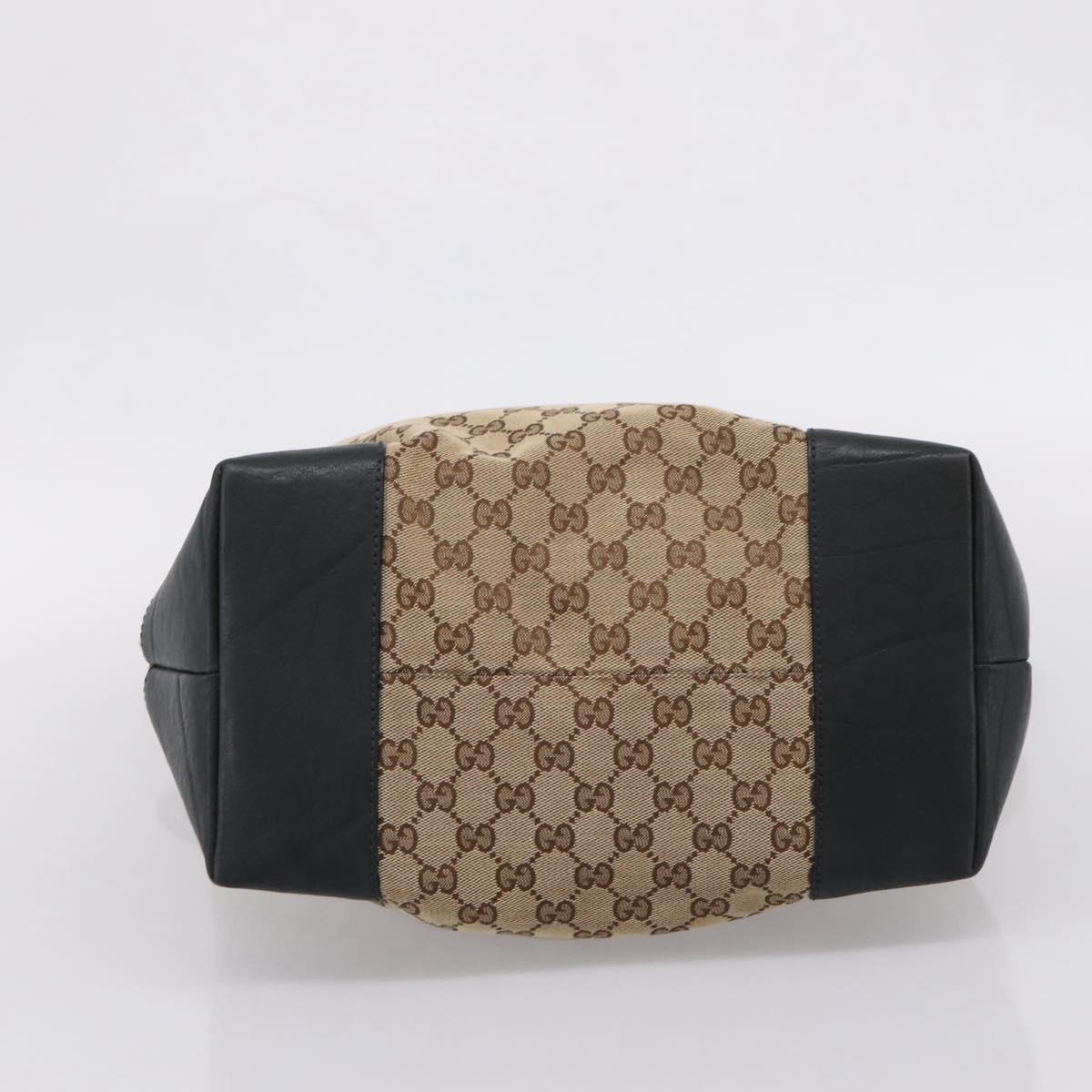GUCCI GG Canvas Hand Bag 2way Gold Beige 247286 Auth BA15907V