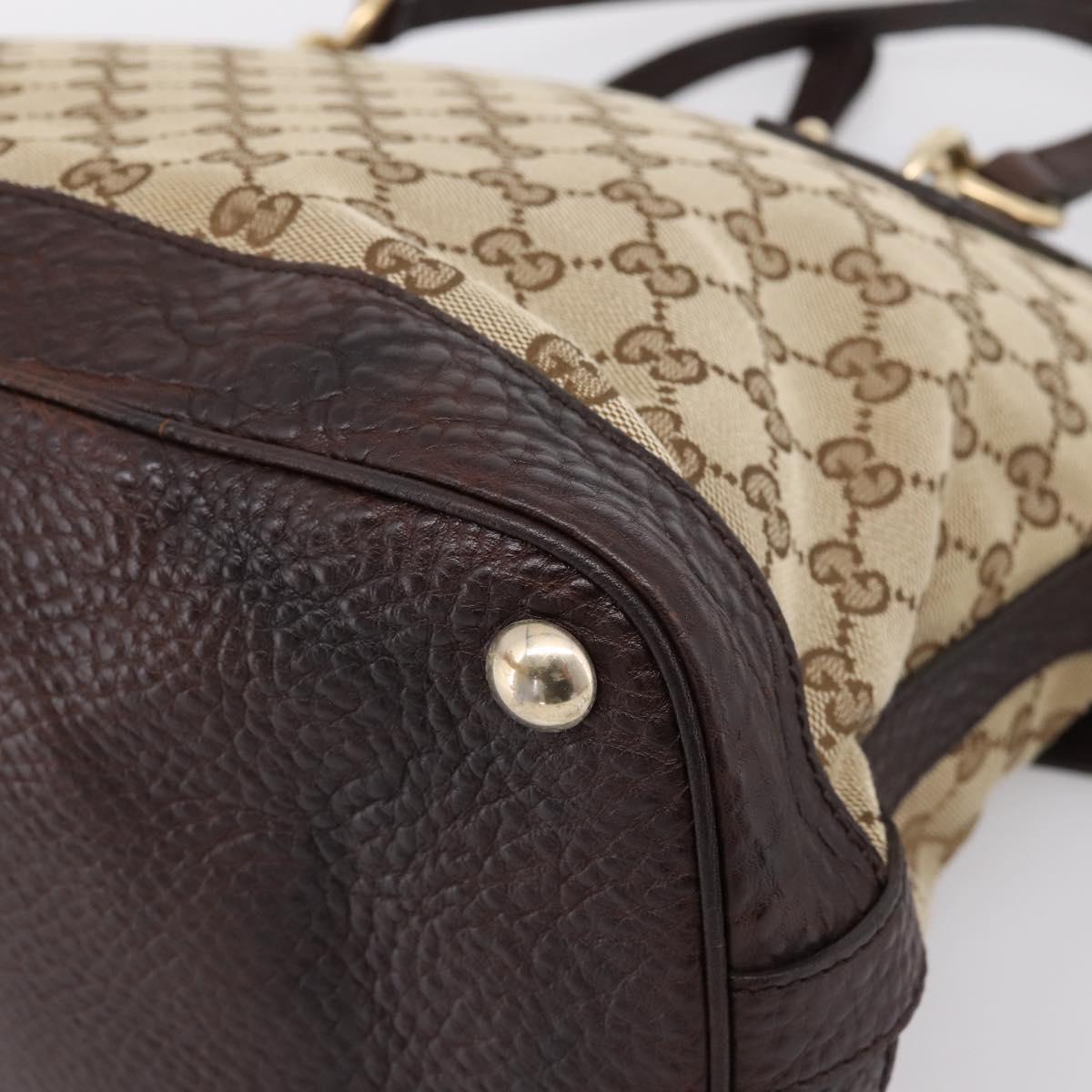 GUCCI GG Canvas Tote Bag 2way Beige Gold 247279 Auth BA15908V