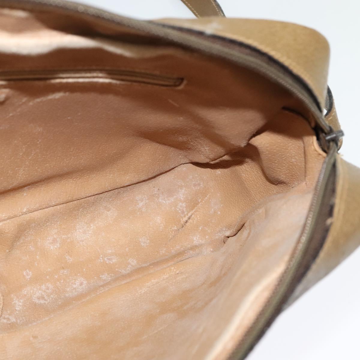 GUCCI GG Plus Supreme Shoulder Bag PVC Beige Gold Auth BA1591