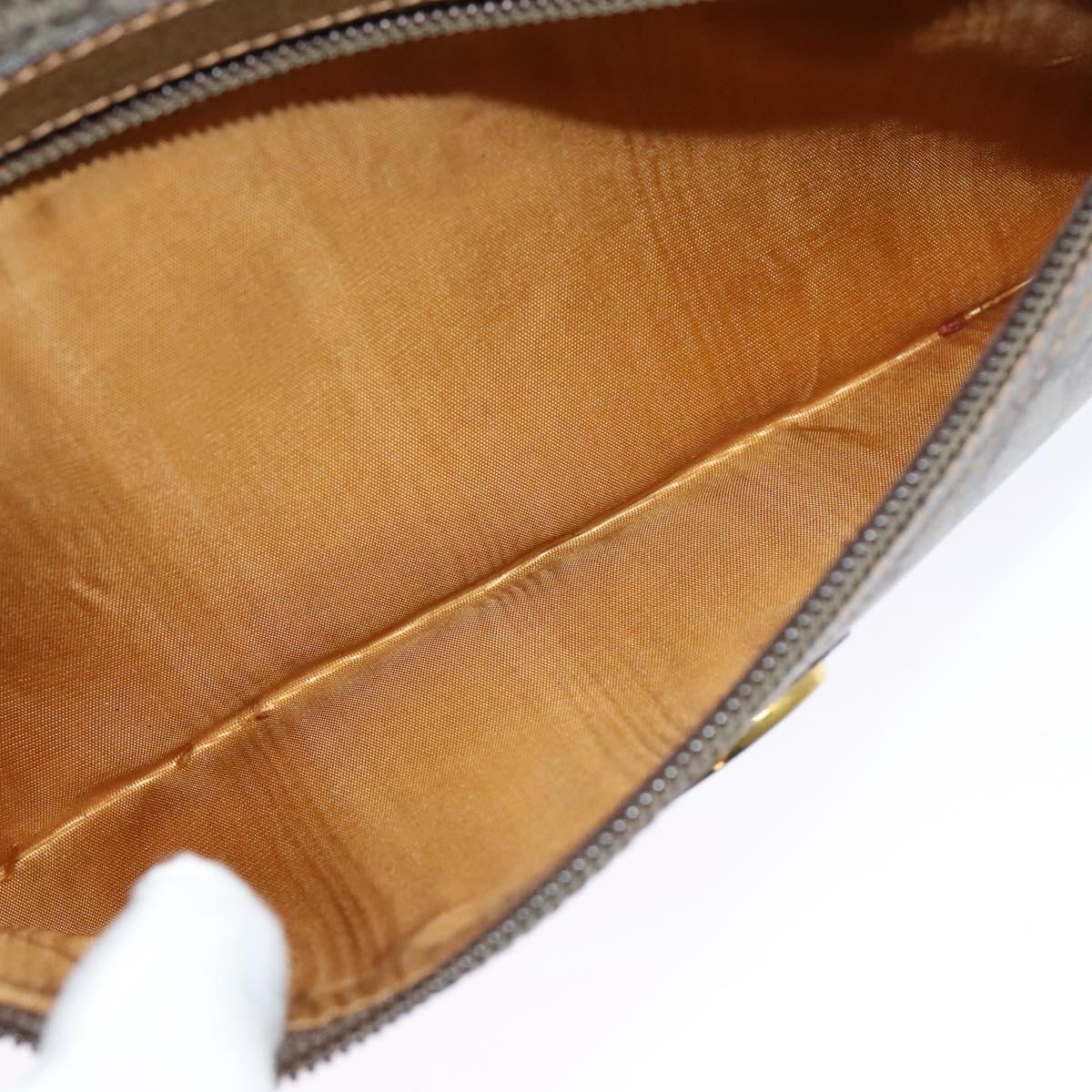GUCCI GG Plus Supreme Shoulder Bag PVC Beige Gold Auth BA1591