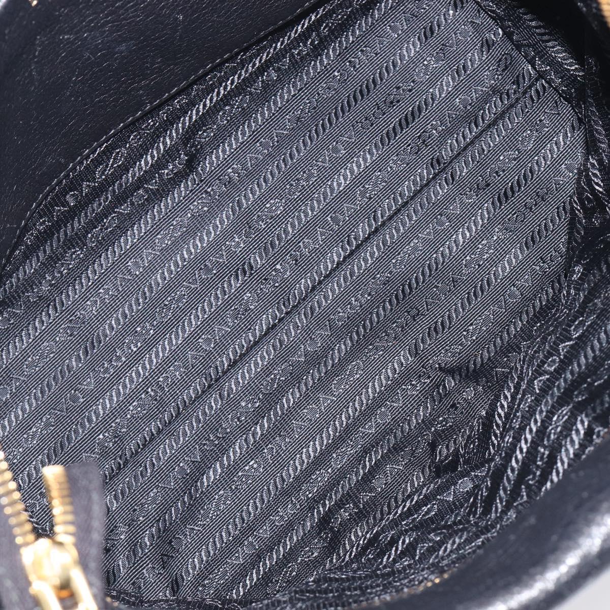 PRADA Hand Bag Vitterodino Black Gold Auth BA15918V