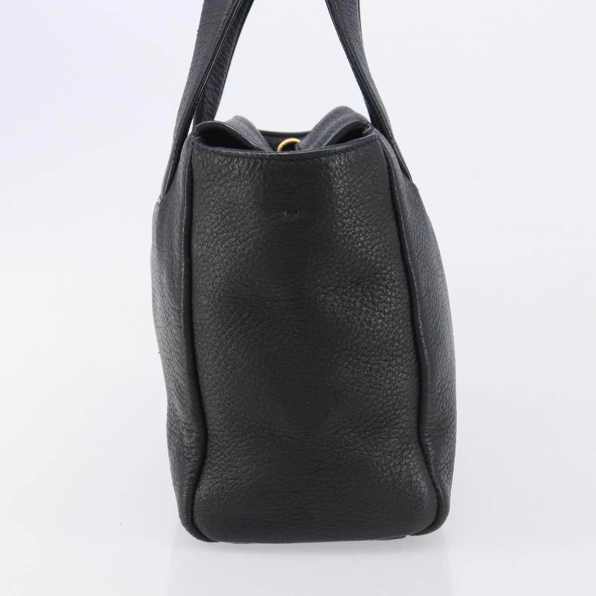 PRADA Hand Bag Vitterodino Black Gold Auth BA15918V