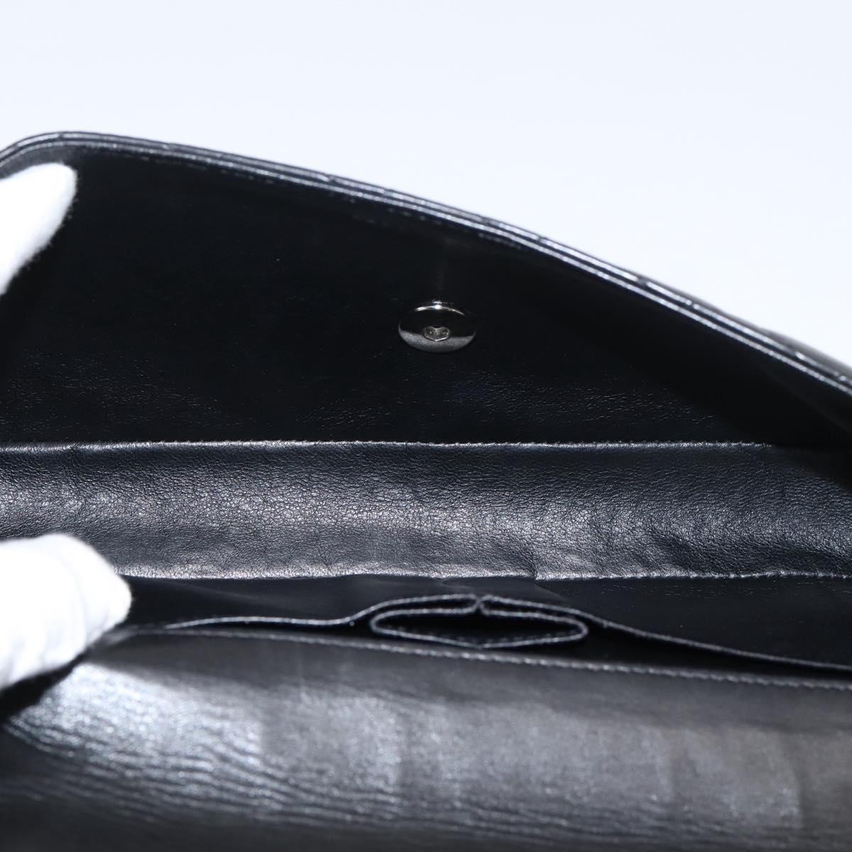 CHANEL Matelasse Chain Shoulder Bag Lamb Skin Black Silver CC Auth BA15944M