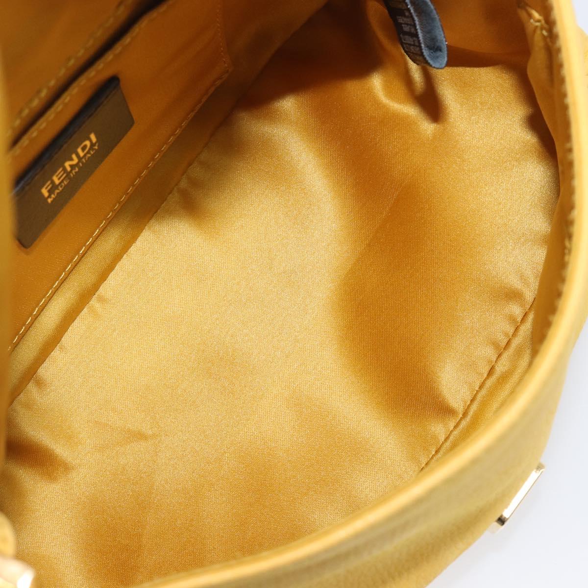 FENDI Mamma Baguette Shoulder Bag Leather Yellow Gold Auth BA15948V