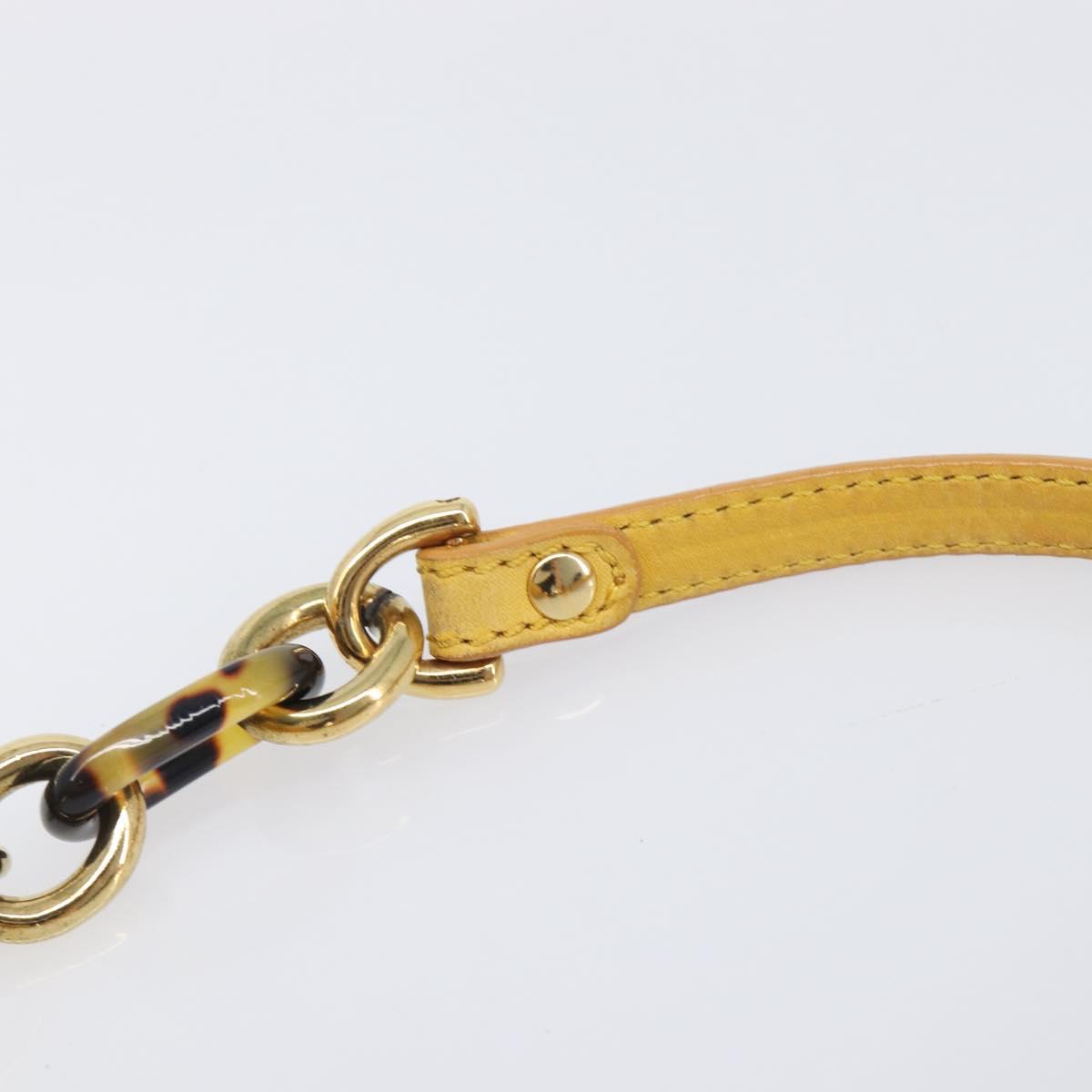 FENDI Mamma Baguette Shoulder Bag Leather Yellow Gold Auth BA15948V