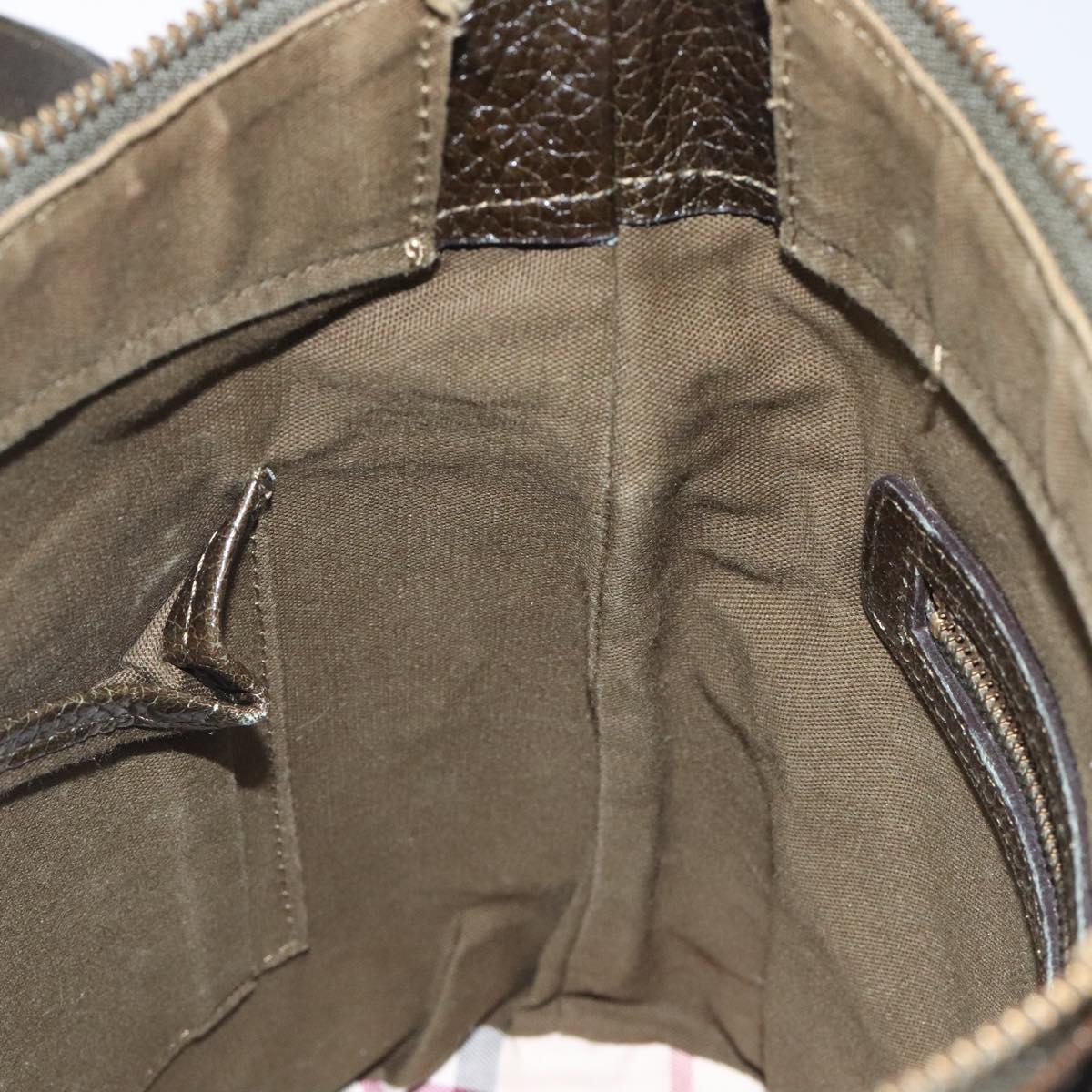 BURBERRY Shoulder Bag Leather Brown Gold Auth BA1595