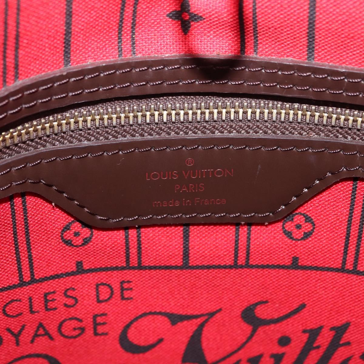 LOUIS VUITTON Damier Ebene Neverfull GM Tote Bag N51106 LV Auth BA15955V