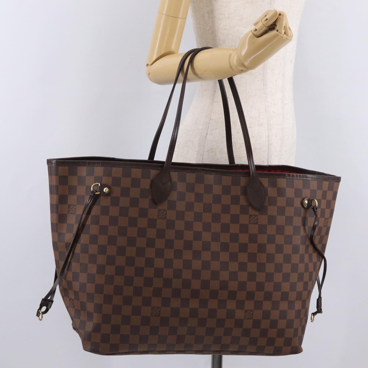 LOUIS VUITTON Damier Ebene Neverfull GM Tote Bag N51106 LV Auth BA15955V