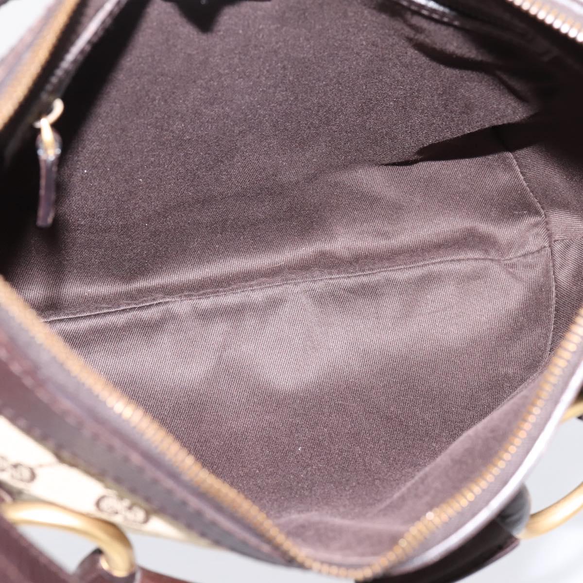 GUCCI GG Canvas Horsebit Shoulder Bag Beige Gold 114890 Auth BA15957V
