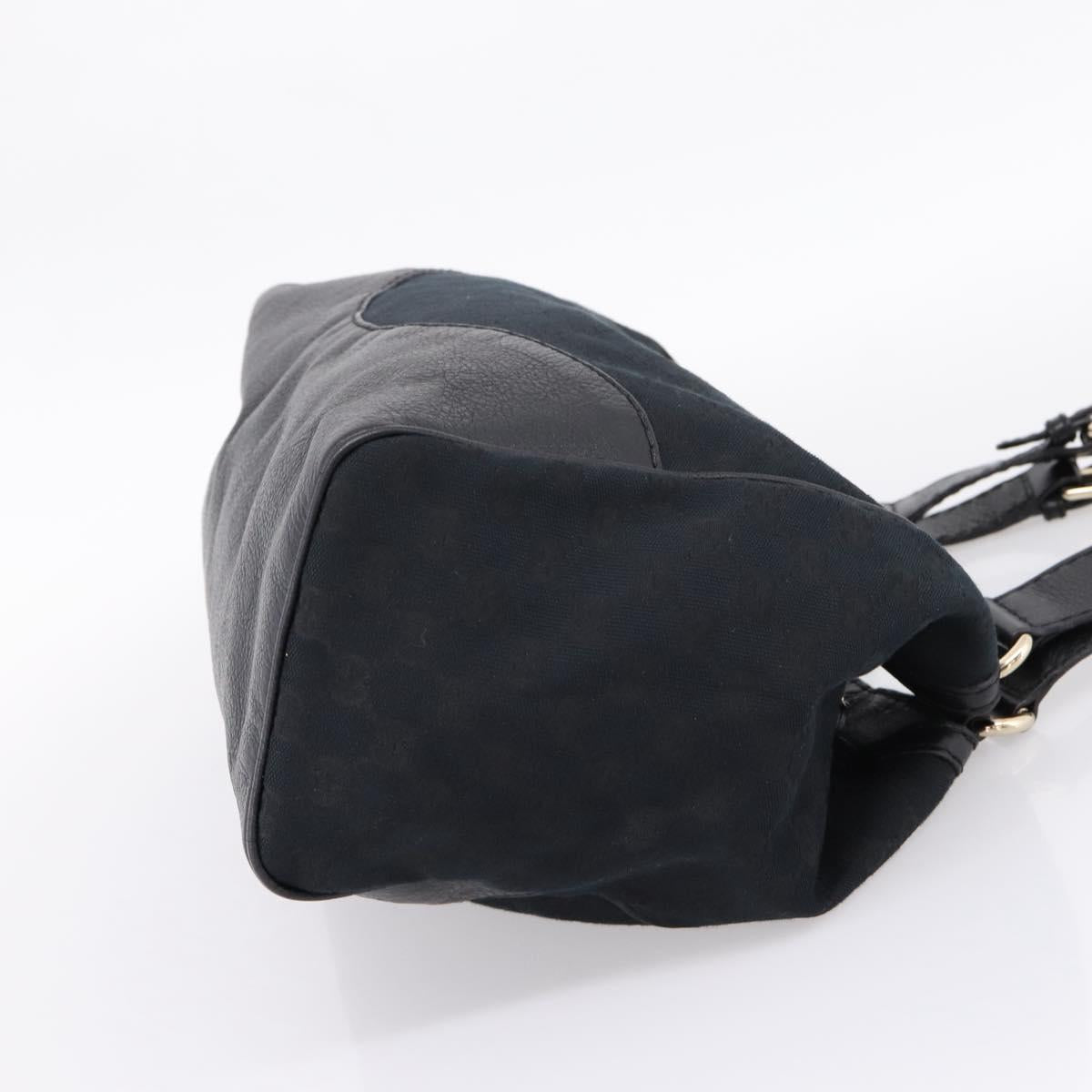 GUCCI GG Canvas Tote Bag Black Gold 223972 Auth BA15960V