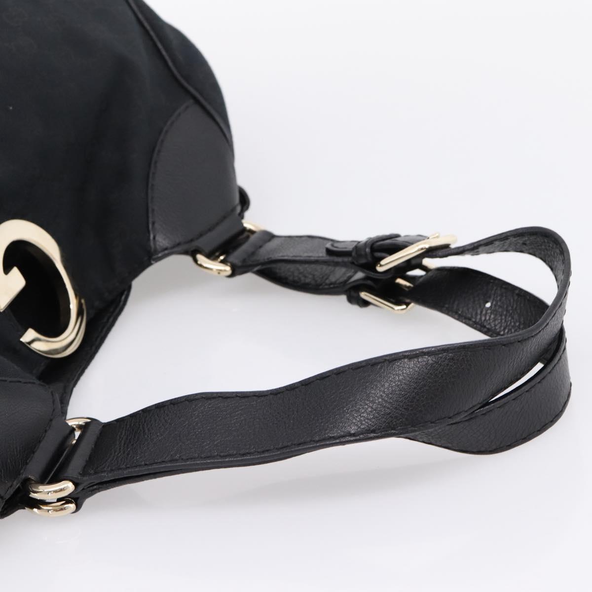 GUCCI GG Canvas Tote Bag Black Gold 223972 Auth BA15960V