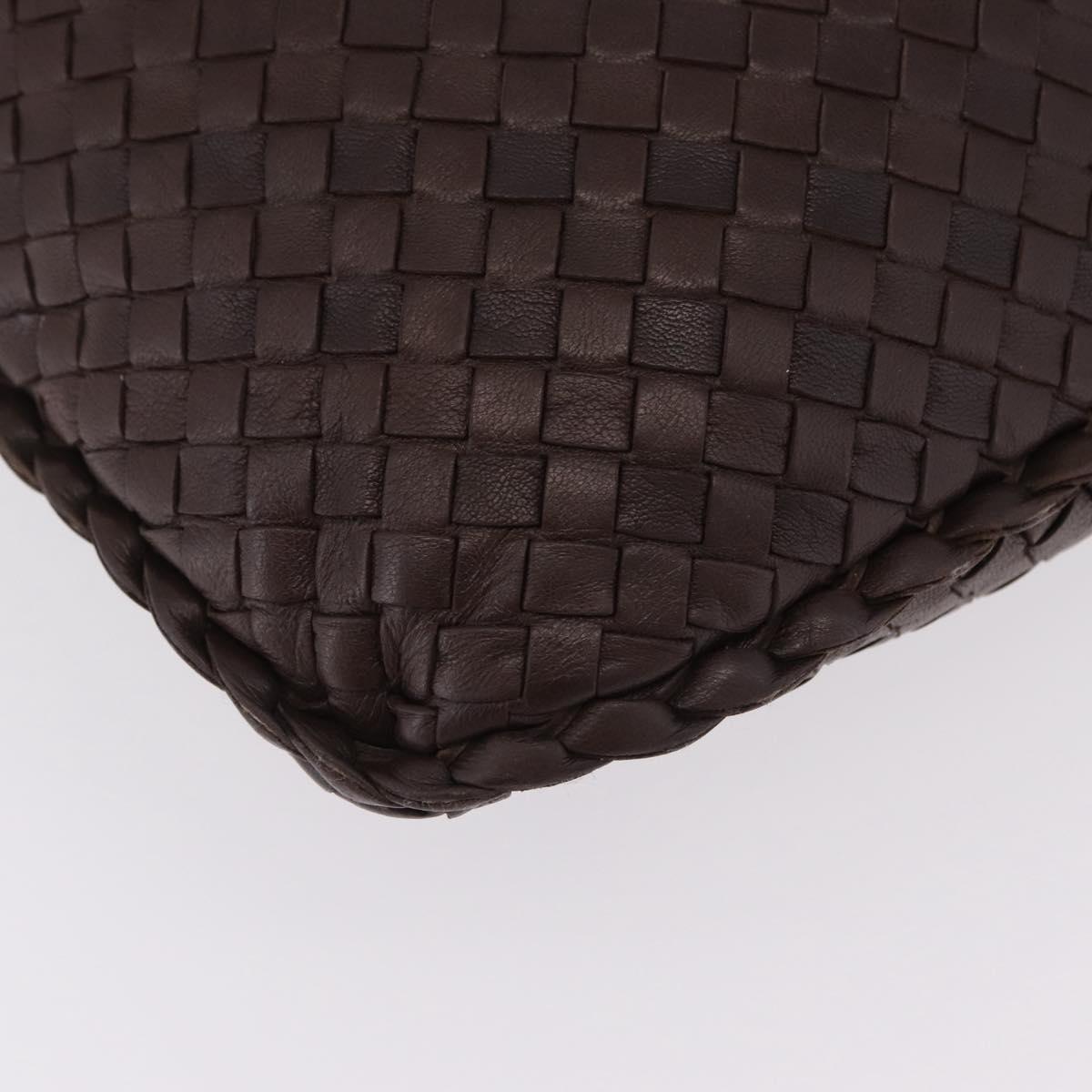 Bottega Veneta INTRECCIATO Hobo Bag Leather Brown Gold 115654 Auth BA15963V