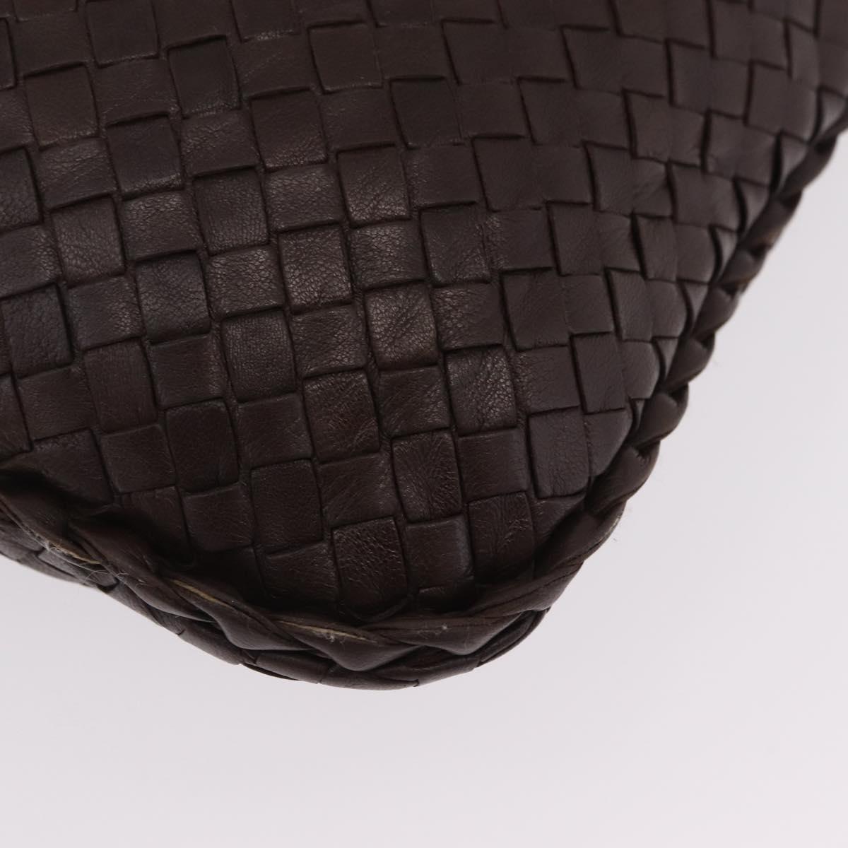 Bottega Veneta INTRECCIATO Hobo Bag Leather Brown Gold 115654 Auth BA15963V