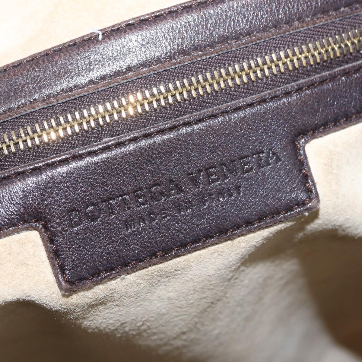 Bottega Veneta INTRECCIATO Hobo Bag Leather Brown Gold 115654 Auth BA15963V