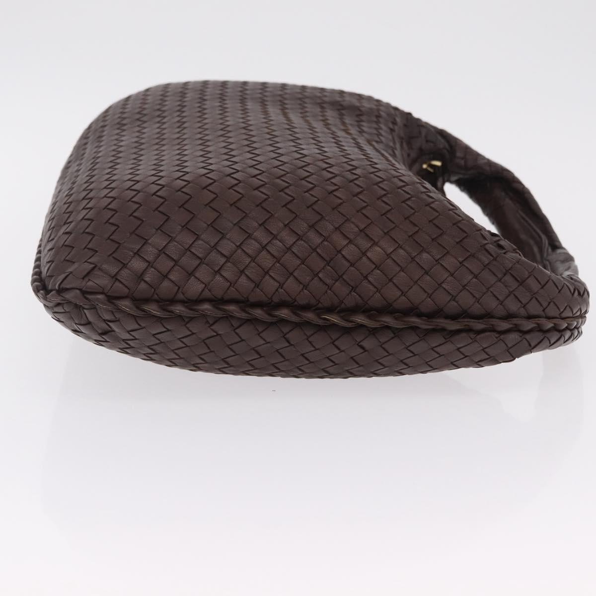 Bottega Veneta INTRECCIATO Hobo Bag Leather Brown Gold 115654 Auth BA15963V