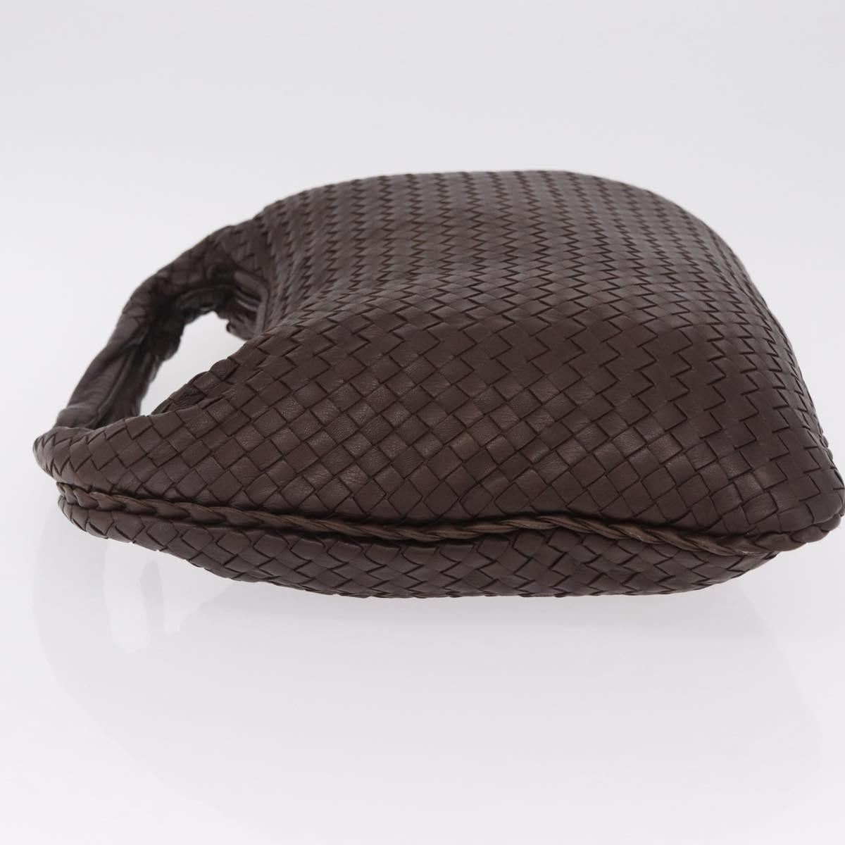 Bottega Veneta INTRECCIATO Hobo Bag Leather Brown Gold 115654 Auth BA15963V