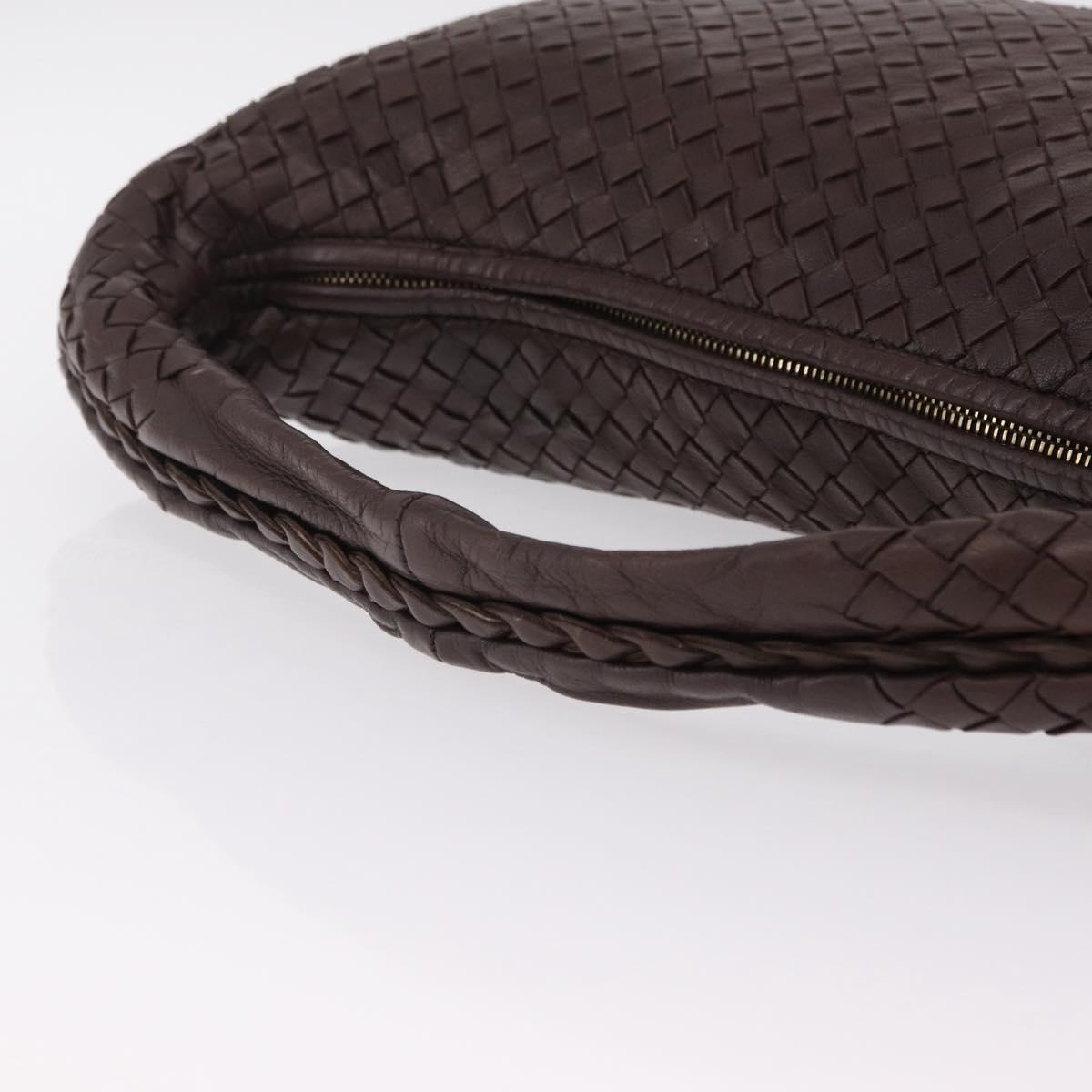 Bottega Veneta INTRECCIATO Hobo Bag Leather Brown Gold 115654 Auth BA15963V