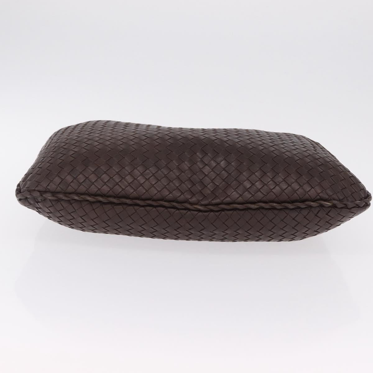 Bottega Veneta INTRECCIATO Hobo Bag Leather Brown Gold 115654 Auth BA15963V