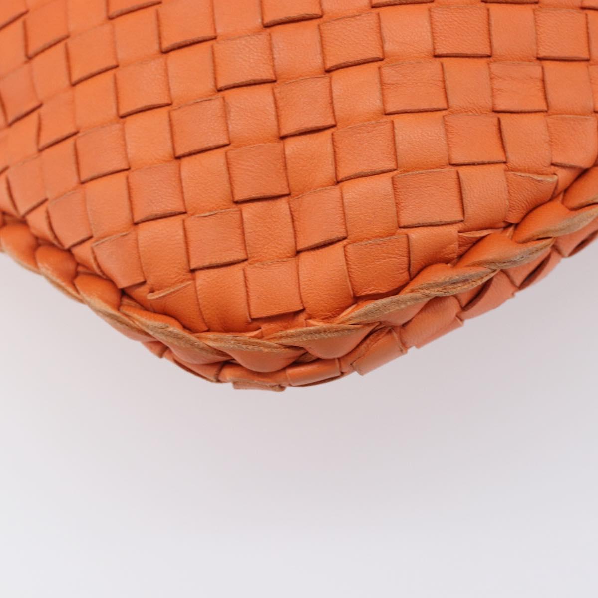 Bottega Veneta INTRECCIATO Hobo Bag Leather Orange Gold 115653 Auth BA15964V
