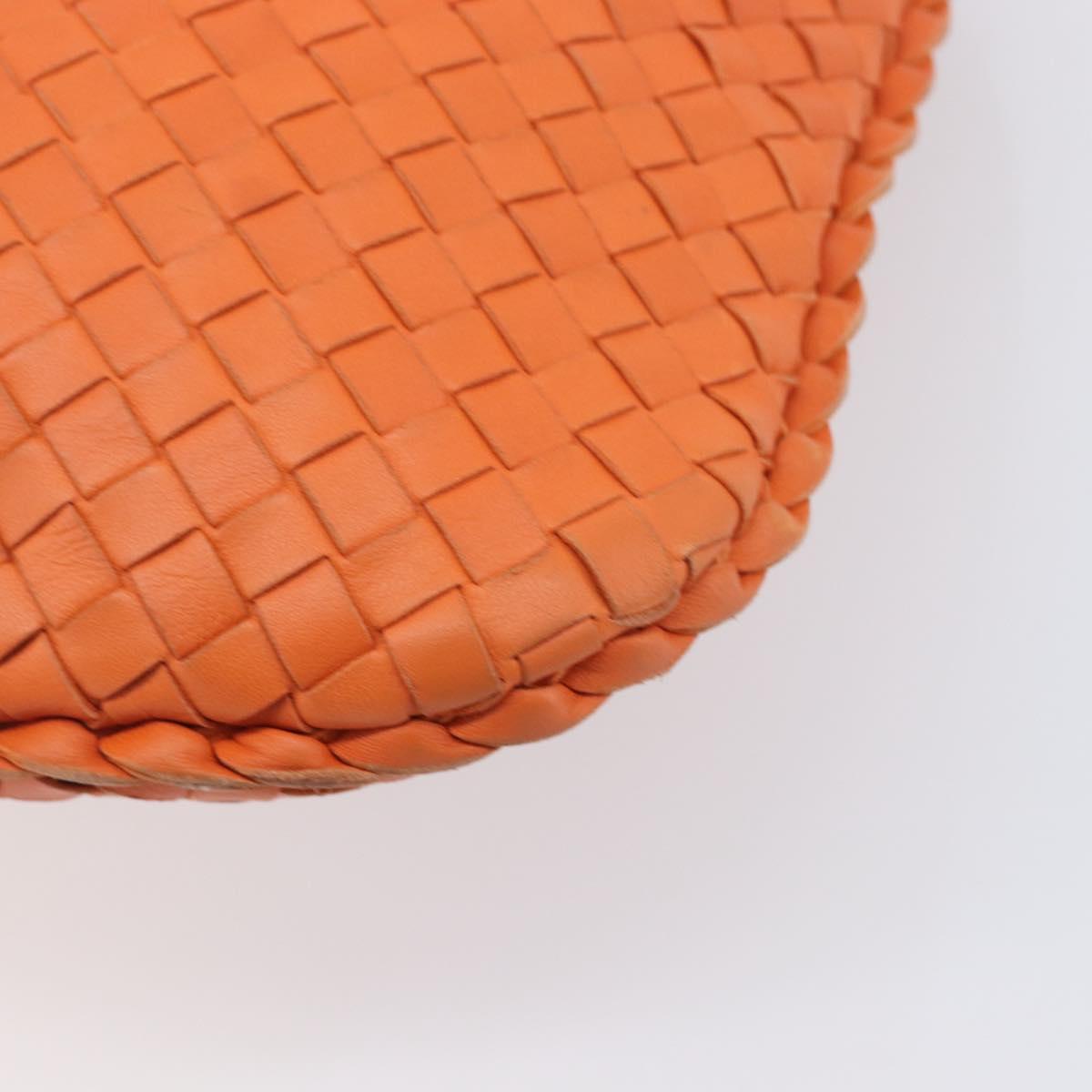 Bottega Veneta INTRECCIATO Hobo Bag Leather Orange Gold 115653 Auth BA15964V