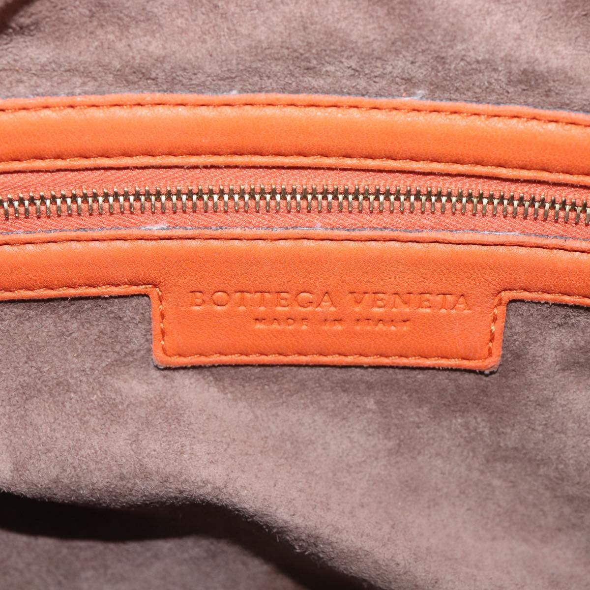 Bottega Veneta INTRECCIATO Hobo Bag Leather Orange Gold 115653 Auth BA15964V