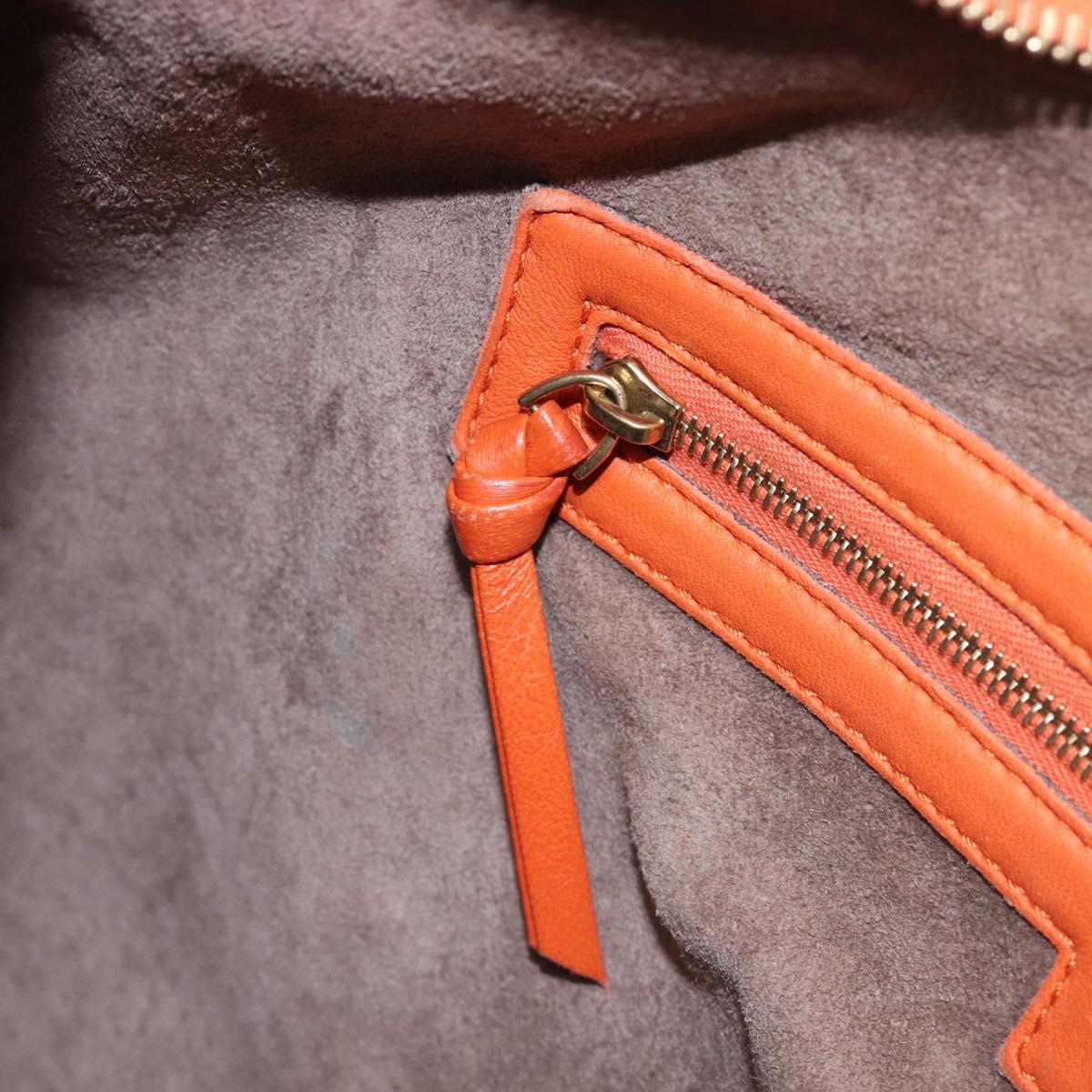 Bottega Veneta INTRECCIATO Hobo Bag Leather Orange Gold 115653 Auth BA15964V