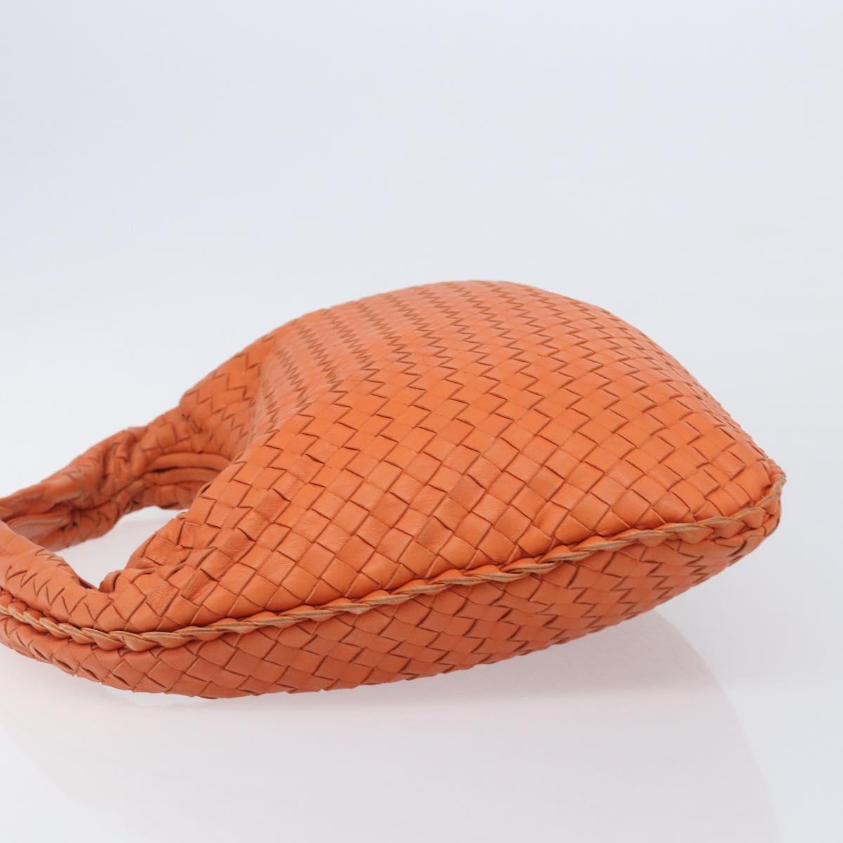 Bottega Veneta INTRECCIATO Hobo Bag Leather Orange Gold 115653 Auth BA15964V