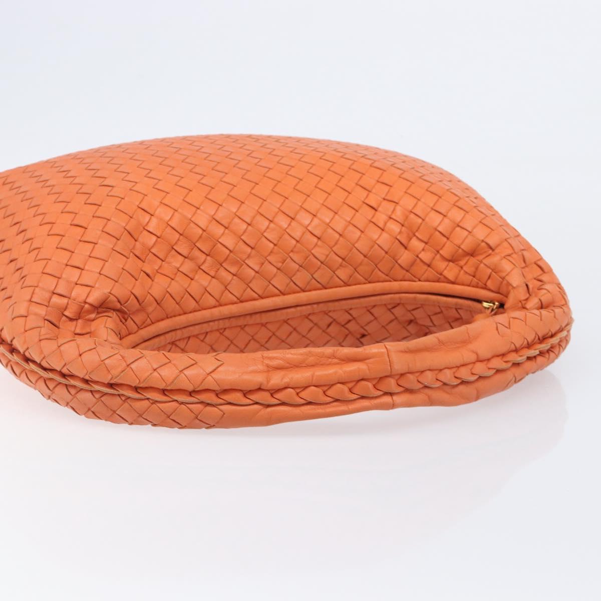 Bottega Veneta INTRECCIATO Hobo Bag Leather Orange Gold 115653 Auth BA15964V