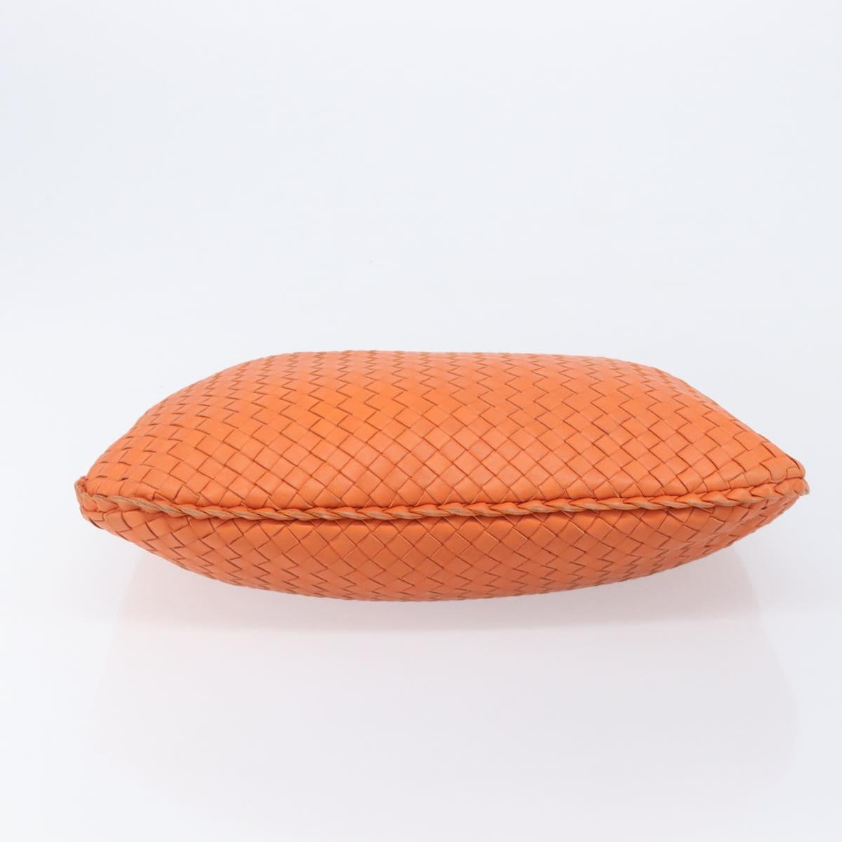 Bottega Veneta INTRECCIATO Hobo Bag Leather Orange Gold 115653 Auth BA15964V