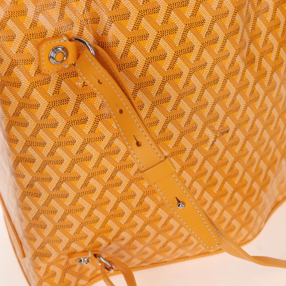 Goyard Herringbone Saint Léger Backpack PVC Leather Yellow Auth BA15967SAM