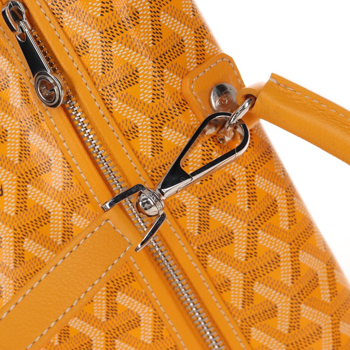 Goyard Herringbone Saint Léger Backpack PVC Leather Yellow Auth BA15967SAM
