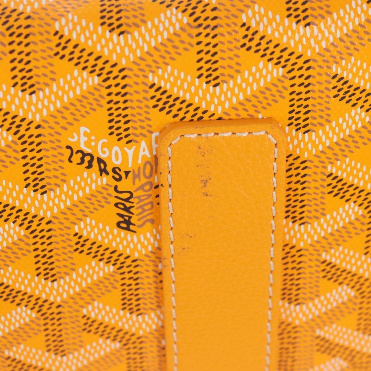 Goyard Herringbone Saint Léger Backpack PVC Leather Yellow Auth BA15967SAM