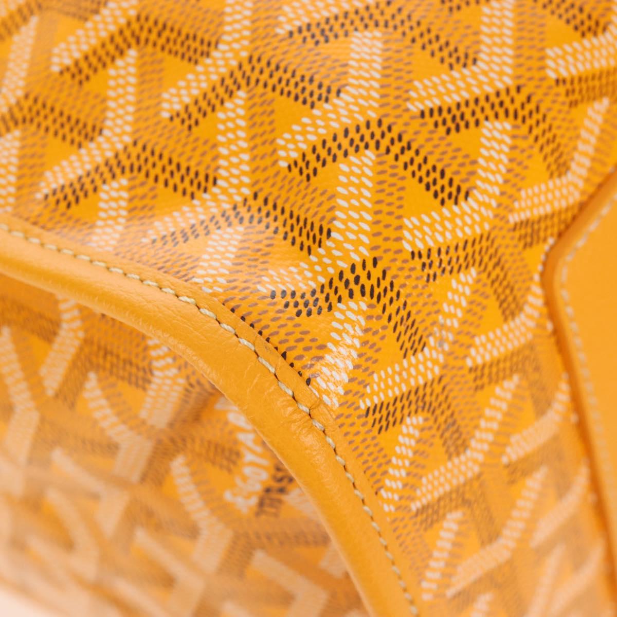 Goyard Herringbone Saint Léger Backpack PVC Leather Yellow Auth BA15967SAM
