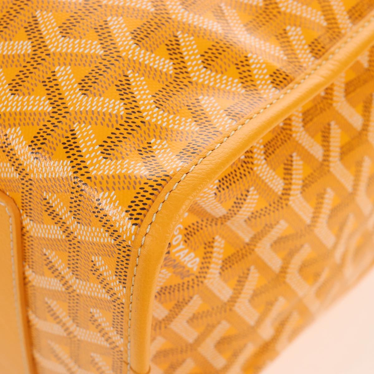 Goyard Herringbone Saint Léger Backpack PVC Leather Yellow Auth BA15967SAM