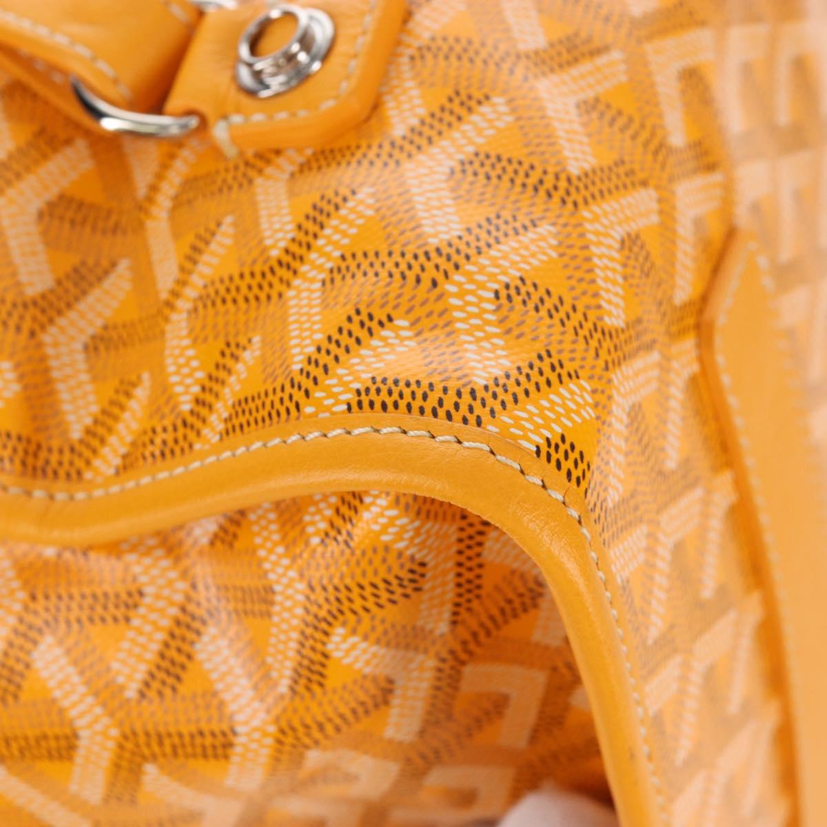 Goyard Herringbone Saint Léger Backpack PVC Leather Yellow Auth BA15967SAM