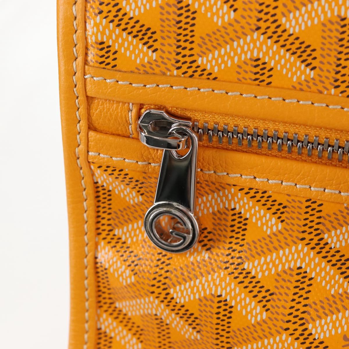 Goyard Herringbone Saint Léger Backpack PVC Leather Yellow Auth BA15967SAM