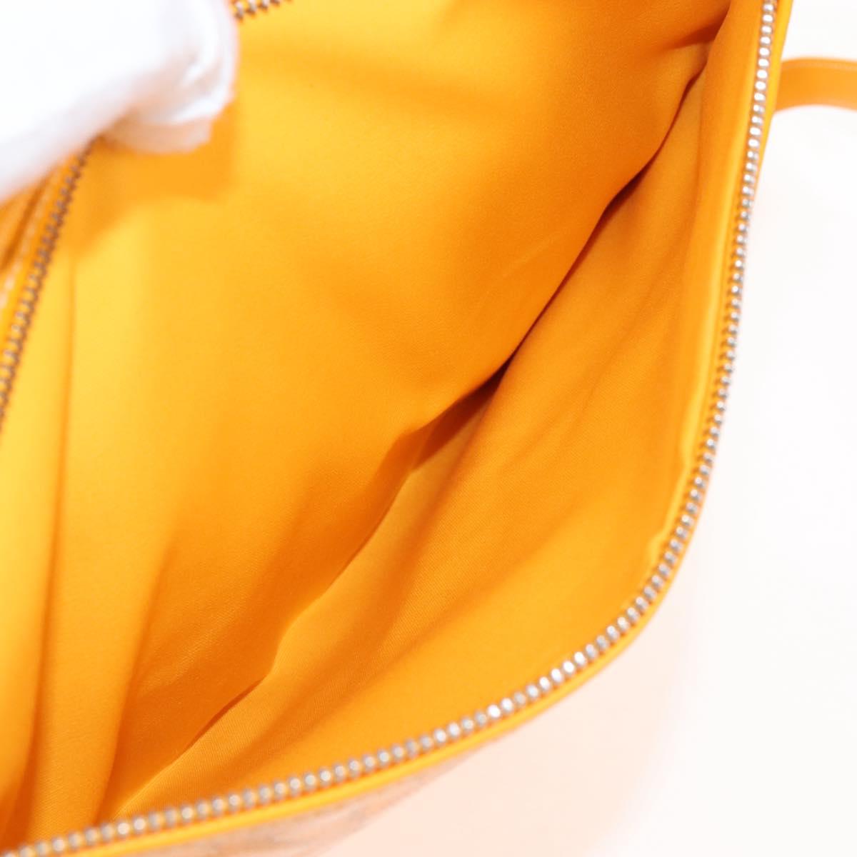 Goyard Herringbone Saint Léger Backpack PVC Leather Yellow Auth BA15967SAM