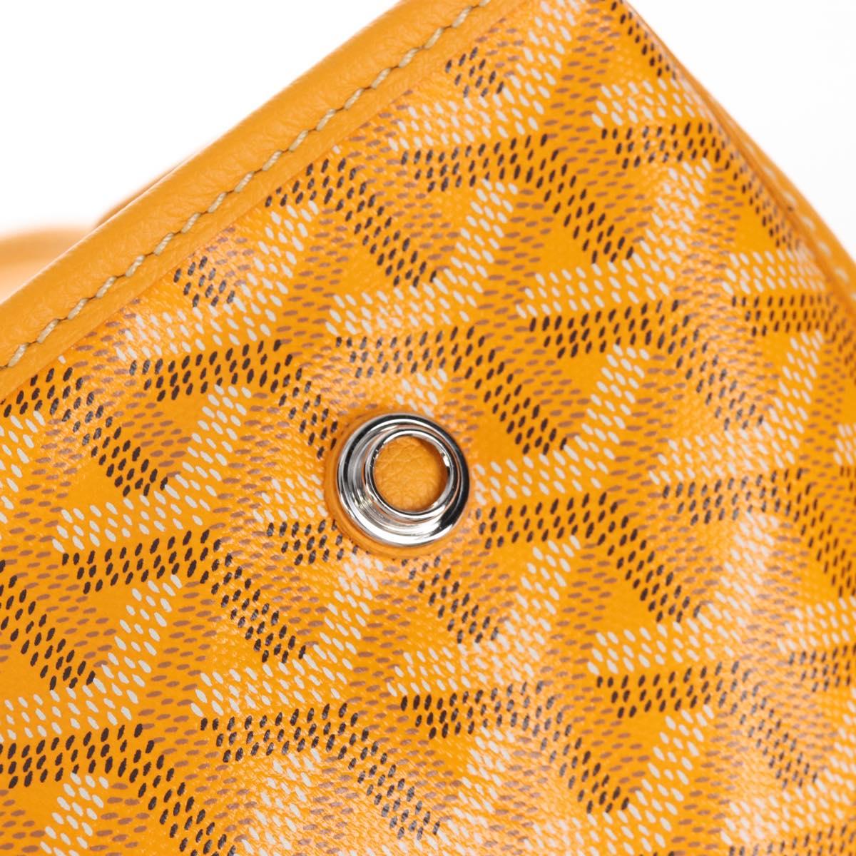 Goyard Herringbone Saint Léger Backpack PVC Leather Yellow Auth BA15967SAM