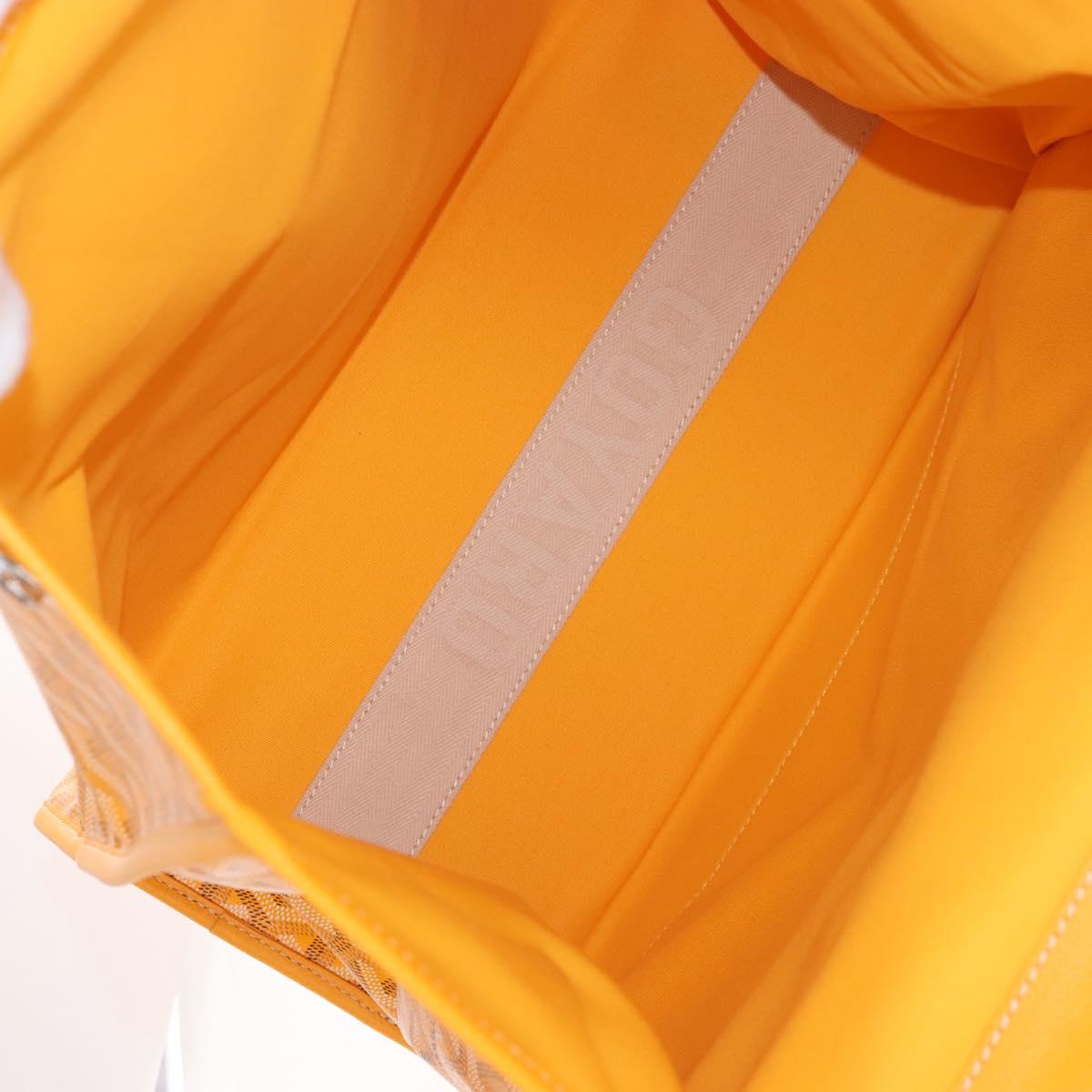 Goyard Herringbone Saint Léger Backpack PVC Leather Yellow Auth BA15967SAM