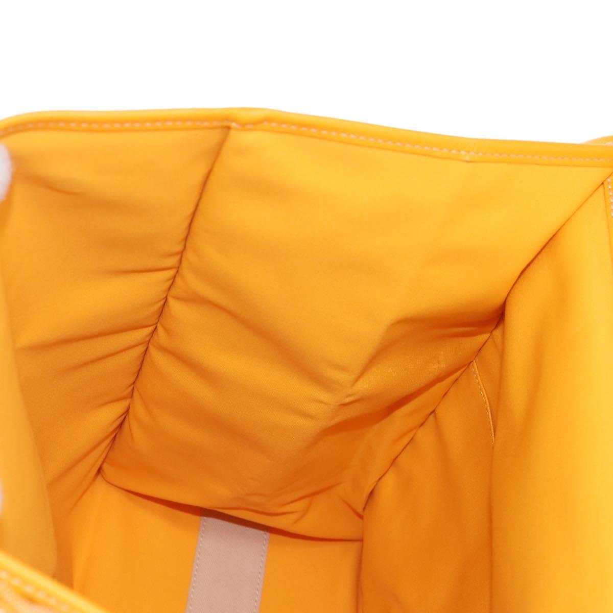 Goyard Herringbone Saint Léger Backpack PVC Leather Yellow Auth BA15967SAM