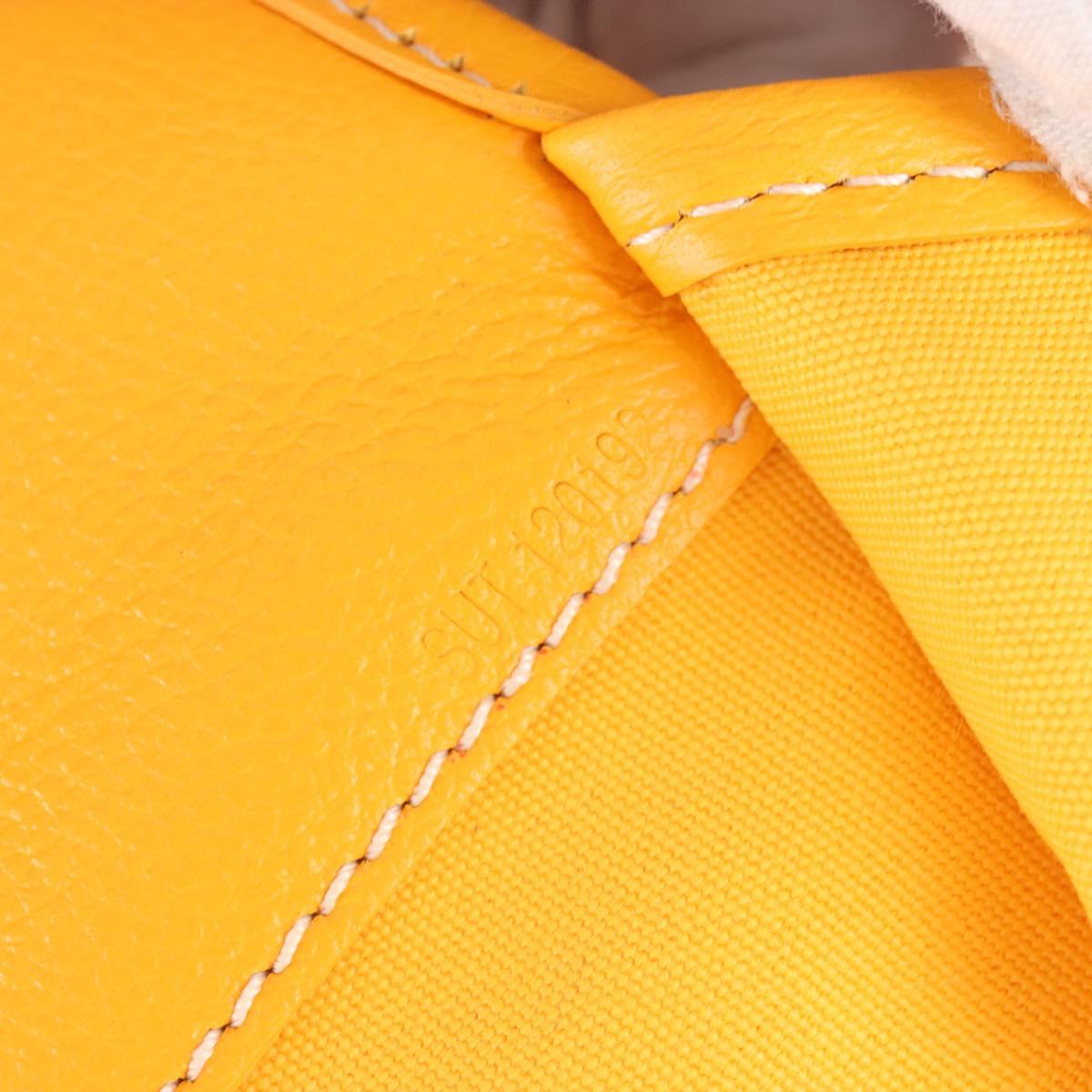 Goyard Herringbone Saint Léger Backpack PVC Leather Yellow Auth BA15967SAM