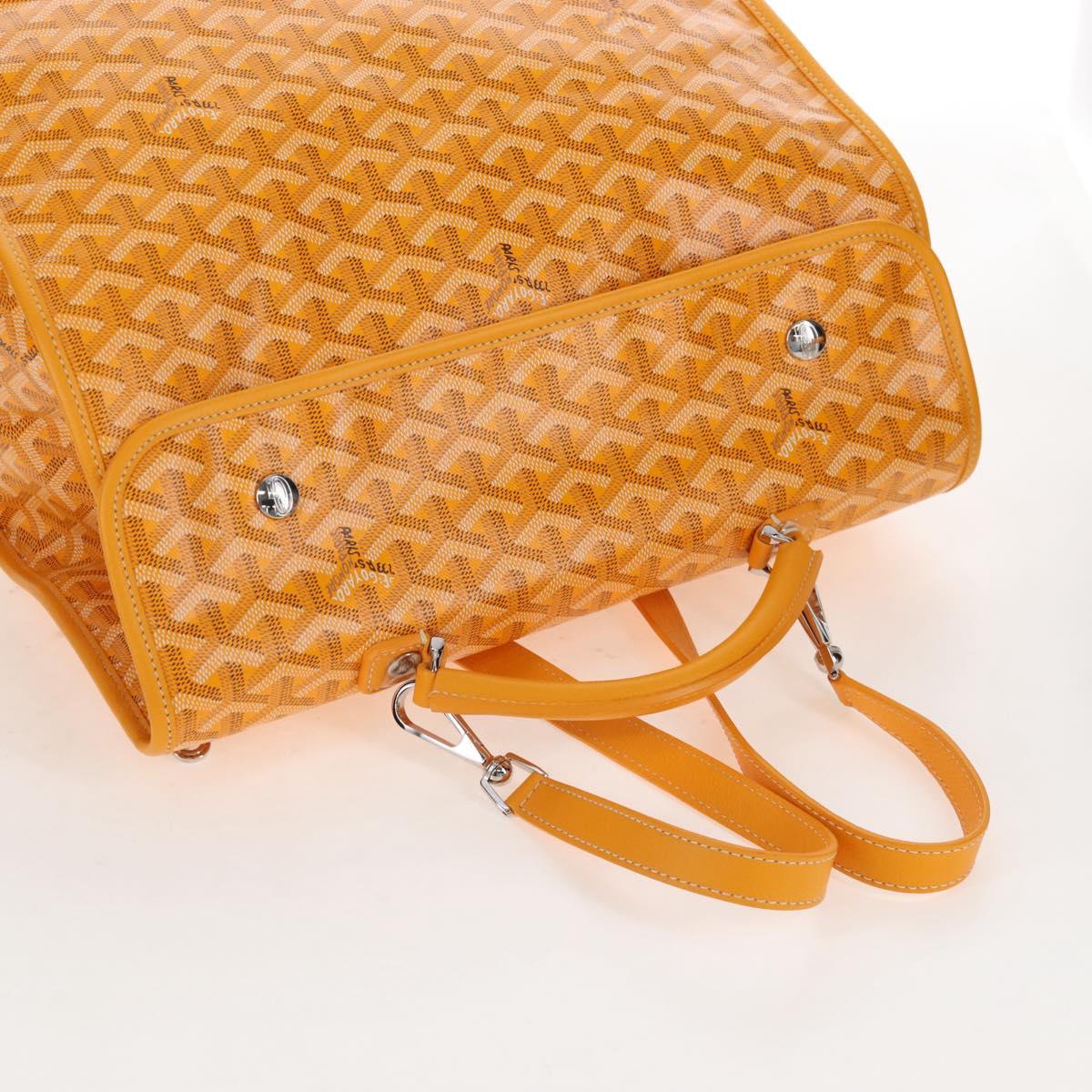 Goyard Herringbone Saint Léger Backpack PVC Leather Yellow Auth BA15967SAM